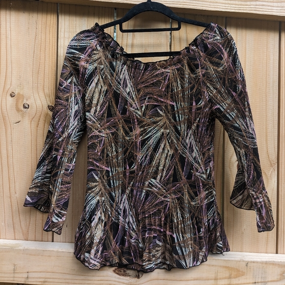 Y2K Long Sleeve Printed Blouse - Picture 1 of 5